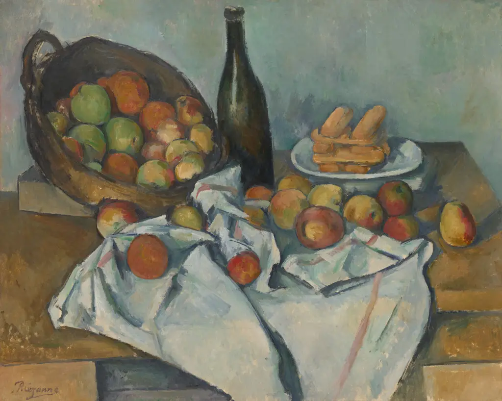 The Basket of Apples in Detail Paul Cezanne